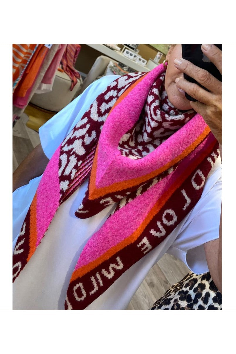 Dreieckstuch BJ WILD Love pink rot Leo - Dreieckstuch