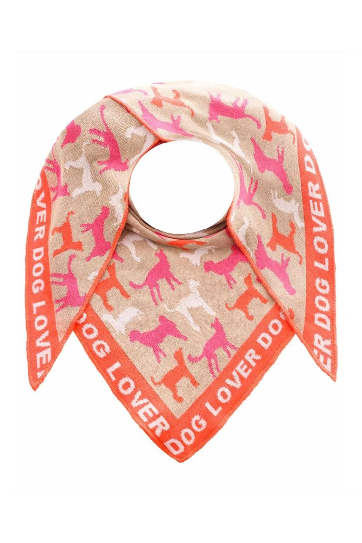 Dreieckstuch Zwillingsherz ’Doglover’ orange - Dreieckstuch