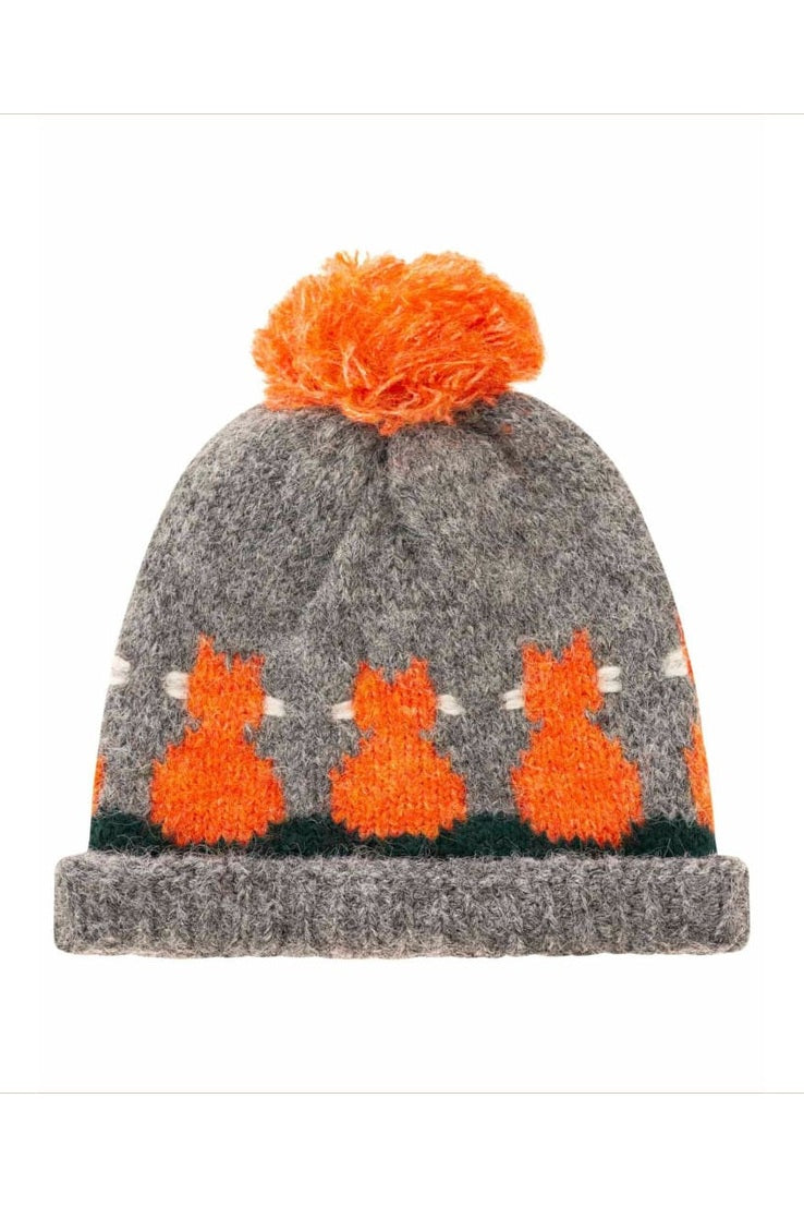 Mütze Zwillingsherz Kätzchen Bommel orange - Mütze