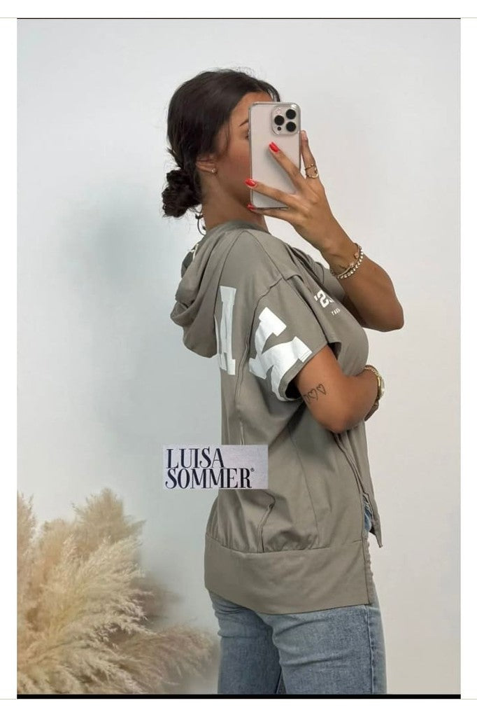 Namaste Shirt mit Kapuze kurzarm - shirt