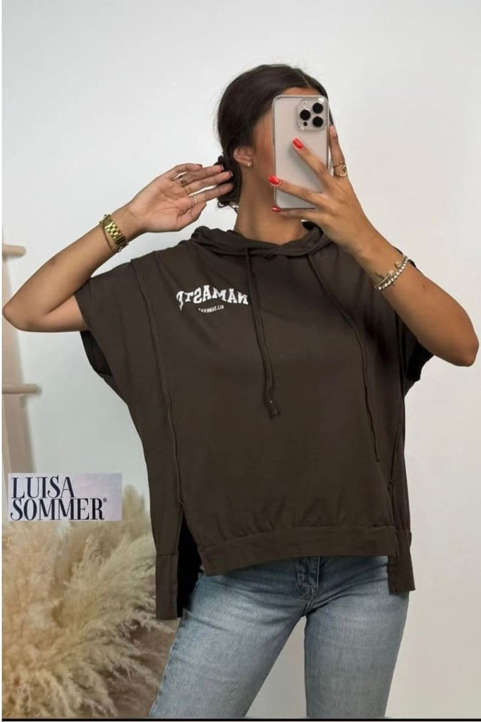 Namaste Shirt mit Kapuze kurzarm - shirt