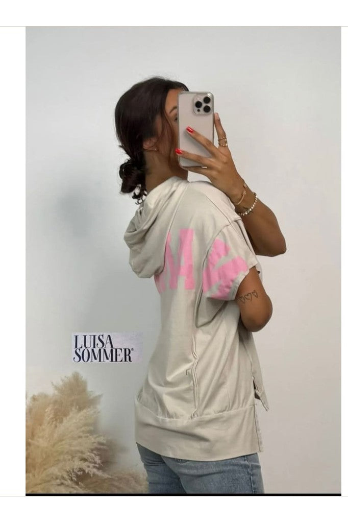 Namaste Shirt mit Kapuze kurzarm - shirt