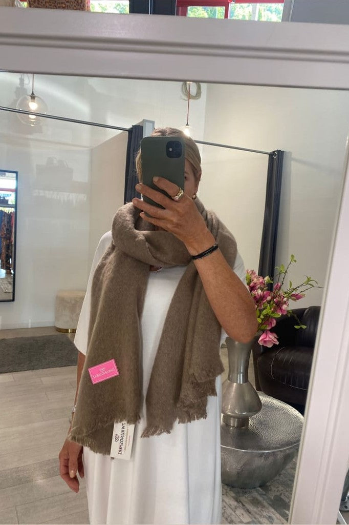 Schal Zwillingsherz ’Flauschig’ braun - Schal