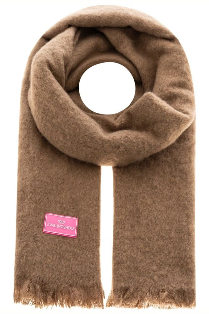 Schal Zwillingsherz ’Flauschig’ braun - Schal