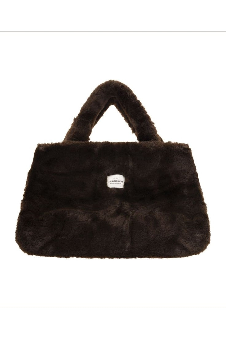 XXL Zwillingsherz Fake Fur Shopper ’ZH’ schwarz - Tasche