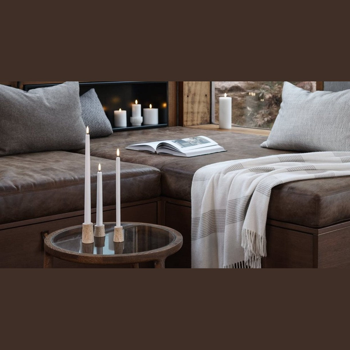 Klassische Stabkerzen B2,3 x H25 cm (2er-Pack) Nordisches Weiß ohne Batterien - Beutejagd by Ally&Melli