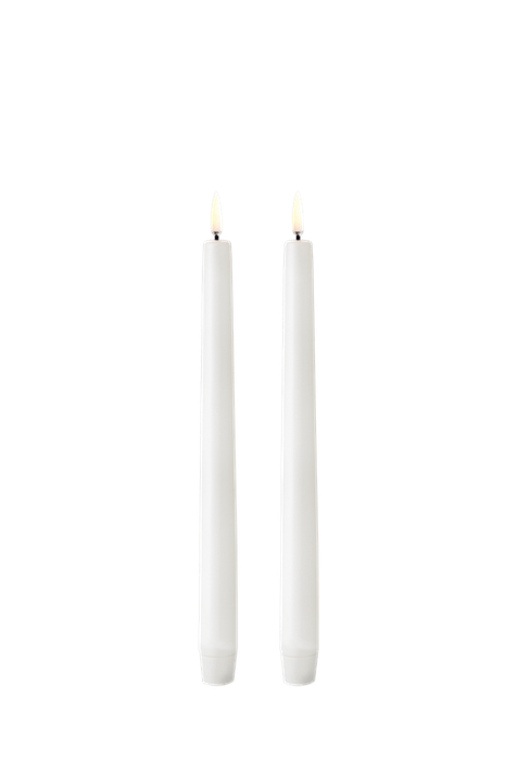 Klassische Stabkerzen B2,3 x H25 cm (2er-Pack) Nordisches Weiß ohne Batterien - Beutejagd by Ally&Melli