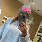 Mütze Zwillingsherz Großstrick ’LOVE’ grau - Mütze