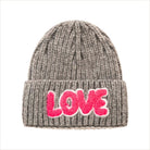 Mütze Zwillingsherz Großstrick ’LOVE’ grau - Mütze