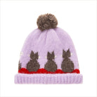 Mütze Zwillingsherz Kätzchen Bommel Lila - Mütze