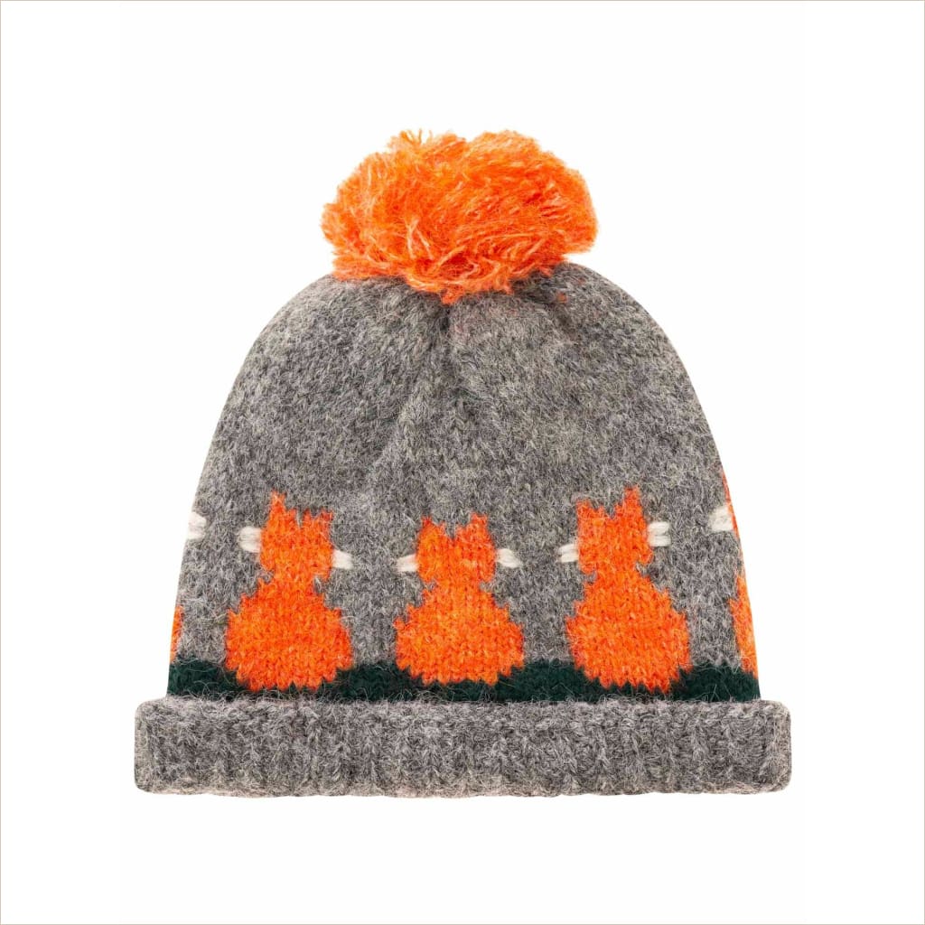 Mütze Zwillingsherz Kätzchen Bommel orange - Mütze