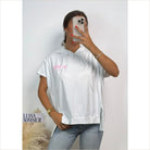 Namaste Shirt mit Kapuze weiß kurz Arm - shirt