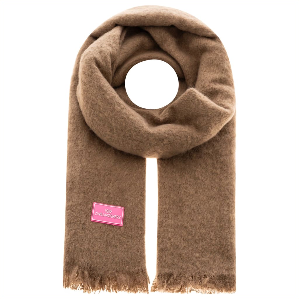 Schal Zwillingsherz ’Flauschig’ braun - Schal