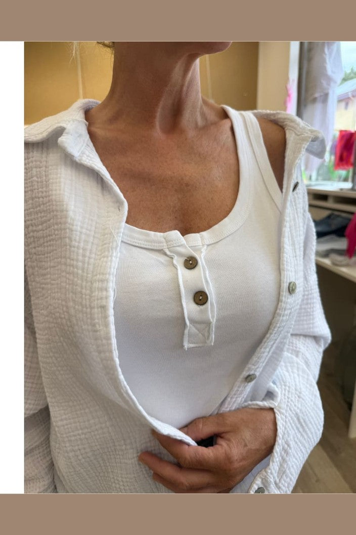 Smiley Top basic mit Knöpfen - Top