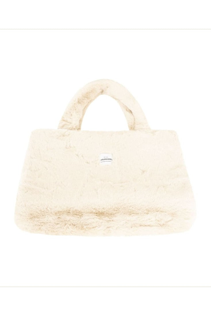 XXL Zwillingsherz Fake Fur Shopper ’ZH’ beige - Tasche